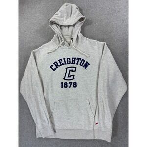 Creighton Bluejays Stitched Logo Campus Hoodie Sweatshirt (Men's Large) Gray
